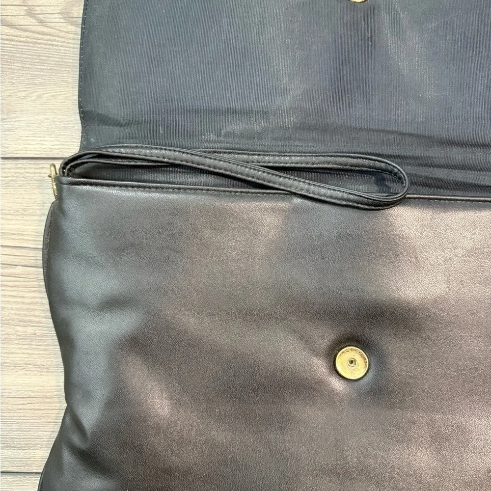 Vintage Elegant Black Chain Strap Clutch and Crossbody Bag